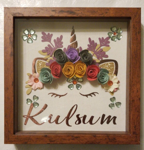 Unicorn name shadowbox